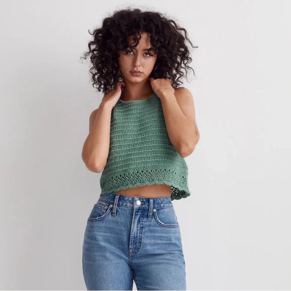 Madewell Kellen Women’s Green Crocheted Sweater Tank Size XS - Picture 1 of 6